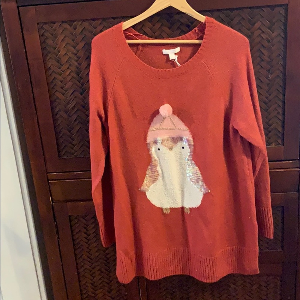 Lauren Conrad slouchy cute penguin sweater. NWT